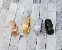 Actual Real Fingerprint Engraved Domed Rounded Pipe Cut Tungsten Ring  Polished