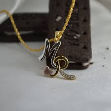 M R Letters Merged In A Pendant With A Love Sign Of A Heart Shape With Rose Gold And Letters With White And Yel Letter Pendant Necklace Locket Design Pendant