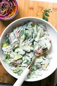 Tasteful Creamy Cucumber Salad Ingredients And Procedure Special On Foody Lover Recipes Site Greek Yogurt Recipes Greek Cucumber Salad Rotisserie Chicken Salad