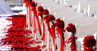 Pretty Beach Wedding Red Red Rose Wedding Church Wedding Decorations