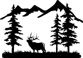 6 Point Bull Elk And Mountain Scene Truck Car Window Decal Bow Hunt Antler Hunting Decal Mountain Scene Elk Silhouette
