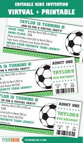 Soccer Invitation For A Virtual Party Zoom Party Virtual Etsy In 2021 Virtual Invitations Baby Shower Invitations Soccer Baby Showers