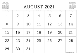 Monthly calendars and planners for every day, week, month and year with fields for entries and notes August 2021 Printable Calendars And Planners Pdf Templates For Goodnotes Notability Remarkable 7calendar