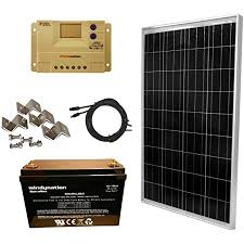 All about solar panel wiring & installation diagrams. Amazon Com Windynation 100 Watt Solar Panel Kit 100w Solar Panel 20a Lcd Pwm Charge Controller Wiring Connectors Z Brackets Agm 100ah Deep Cycle Battery For 12v Battery