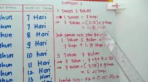 11 x 44,45 = 488,95‬. Imwu Belajar Menghitung Cuti Tahunan Dengan Alat