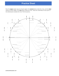 42 Printable Unit Circle Charts Diagrams Sin Cos Tan