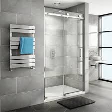 Full height glass shower doors. Nova Frameless Sliding Shower Door At Victorian Plumbing Uk
