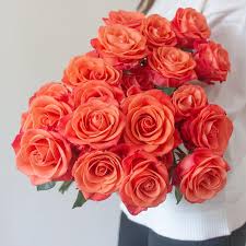 Close up of artificial flowers bouquet arrange for decoration in home. Orange Crush Roses Bulk Fresh Diy Wedding Flowers Flower Moxie