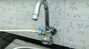It's common for the washing machine to share a drain with a sink, and if the laundry room is near the kitchen, it could be the kitchen sink. Washing Machine Water Inlet Hose Connection To Sink Tap Youtube