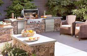 outdoor fireplace & kitchen