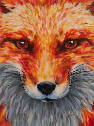 Red Fox Acrylic Painting Nature Paintings Acrylic Fox Painting Animal Paintings Acrylic