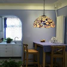 red/pink stained art glass pendant lamp