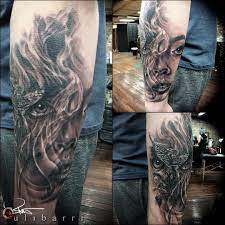 Face Morph Tattoo By Brian Ulibarri Realism Coloredtattoos Blackandgrey Portraits Ulibarri Tattos Movieportraits Mo Street Tattoo Movie Tattoos Tattoos