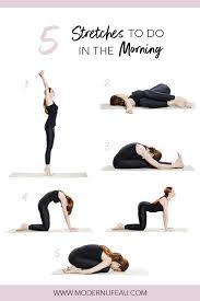 This short series of yoga poses is designed to gradually awaken your entire body. 5 Stretches To Do In The Morning Morning Stretches Workout Morning Stretches Routine