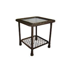 Garden Treasures Severson 20 25 In W X 20 25 In L Square Brown Wicker End Table With A Glass Tabletop Interior Paint Colors Living Room Paint Interior Paint