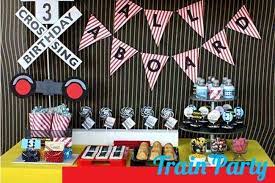 3.9 out of 5 stars. Train Party Decoration Ideas Train Themed 3rd Birthday Party Dessert Table Space Thomas The Train Birthday Party Trains Birthday Party Boy Birthday Parties