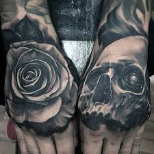 80 Skull Hand Tattoo Designs For Men Manly Ink Ideas Hand Tattoos Hand Tattoos For Guys Rose Hand Tattoo