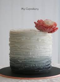Black And White Ombre Cake Ombre White To Grey Ruffle Cake Wedding Cake Ombre Tiered Wedding Cake