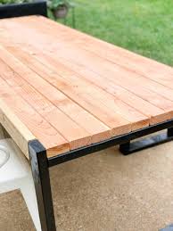🙂 i built my own benches for my table so the height of the table is perfect with my benches. Easy Diy Outdoor Table Arinsolangeathome
