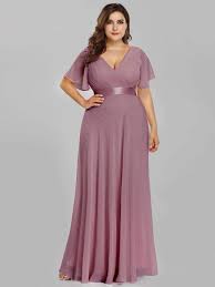 Shop chic long and short bridesmaid. Plus Size Empire Bridesmaid Dress With Flutter Sleeves Ever Pretty Uk