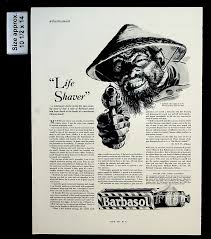 1937 Barbasol Shaving Cream Life Shaver Man Gun Vintage Print Ad 31083 |  eBay