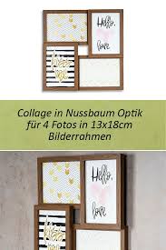 Ideal trend 3 holz bilderrahmen 10x15 13x18 15x20 braun grau set foto collage galerie rahmen. Levandeo Bilderrahmen Collage 33x33cm 4 Fotos 13x18 Nussbaum Mdf Holz Glas Bilderrahmen Foto 13x18 Fotorahmen