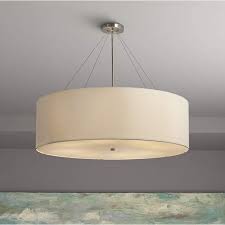 Textile Classic 36 W Nickel Cream Drum Pendant Light 85t89 Lamps Plus