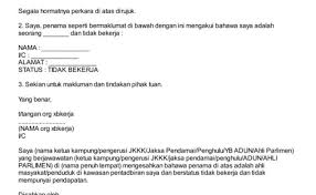 Pengesahan dari ketua kampung / ketua penduduk / pesuruhjaya sumpah. Contoh Surat Rasmi Yang Tiada Penyata Gaji Surat Rasmi V Otosection
