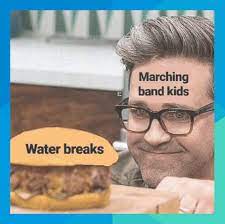 Link Stares At A Chicken Sandwich Memes Represent Your Untimely Desires Rhettandlink Chickensandwich Objectlabelme Band Jokes Band Kid Marching Band Humor