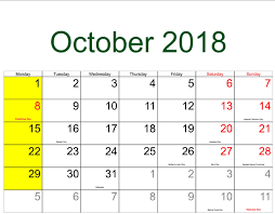 October 2018 Calendar Template Letter Format Printable October Calendar 2018 Calendar Template Blank Calendar Template