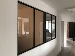 Fenetre style atelier double vitrage. Cloison De Separation De Bureau Style Atelier Avec Chassis Fixe En Aluminium Et Vitrage De Securite A Six Fours Dans Le Var Atelier De Menuiserie Pour Habitation Dans Le Var A2cg