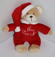 Dan Dee Jesus Loves Me Bear Plush Red Hat Pajama Christmas Stuffed Soft Toy 11 Bear Plush Plush Stuffed Animals Christmas Plush