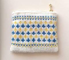 編み込みのポーチ 編み物 小物 フェアアイルニット ハンドメイド