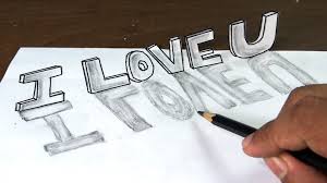 How To Draw I Love You In 3d Graffiti Letters With Narration Graffiti Lettering I Love You Drawings Love Drawings