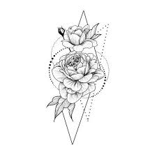 Rosen In Geometrie Tattoo Dots Linien Flash Tattoo Zeichnung Blume Ro Tattoos Rosen In Geomet Geometric Rose Tattoo Thigh Tattoo Designs Geometry Tattoo