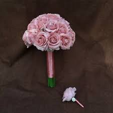 Experience completely customized florals curated just for you by the team of experts at the bouqs co. Dusty Pink Wedding Flowers Bridal Bouquet Grooms Boutonniere Rose Gold Wedding Ebay