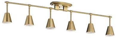 Kichler 52130bnb Sylvia Modern Brushed Natural Brass Halogen 6 Light Track Lighting Kit Kic 52130bnb