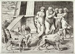 Noah Leaving The Ark From The Series Of Etchings Biblical Scenes After The Frescoes By Raphael In The Vatican Loggia Sisto Badalocchio Raphael Cornelis Vi Biblical Art Biblical Spiritual Pictures