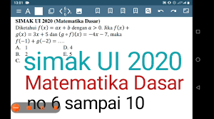 Logaritma 3 pembahasan simak ui 2018 matematika dasar #01bentuk akar video ini berisi pembahasan simak. Matdas Simak Ui Youtube