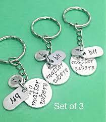 Best Friend Keychains Set Of 3 Bff Keychain No Matter Where Bff Personalized Keychain Custom Initial Friendship Keychains Bff Keychain Gifts For Friends