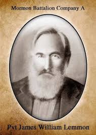 James William Lemmon was born 16 May 1827 in Indiana, the oldest of  thirteen children. His father moved his family to Illinois in 1830,  acquiring a farm in Quincy where they heard