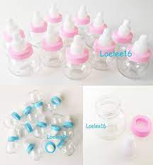 12 Fillable Bottle Baby Shower Favors Decoration Keepsake Plastic Milk Bottle Ebay Baby Shower Favors Baby Shower Plastic Milk Bottles
