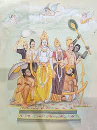 Lord Ram Darbar Religious Modern Miniature Handmade Painting - Jeypore Art  And Craft