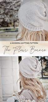 Slouchy Hat Knitting Pattern By Darling Jadore The Fleur Hat Modern Knitting Patterns Knitting Patterns Knitting