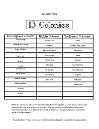 13 Colonies Match Up Activity Social Studies Class Social Studies Notebook Social Studies Lesson