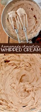 This Homemade Chocolate Whipped Cream Is Only Three Ingredients It Is Easy To Ma Chocolate Whipped Cream Chocolate Frosting Easy Homemade Whipped Cream Recipe