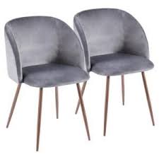 Lumisource Fran Walnut And Grey Velvet Dining Chair Set Of 2 Ch Fran Wl Gy2 The Home Depot Velvet Dining Chairs Upholstered Dining Chairs Velvet Dining Room Chairs