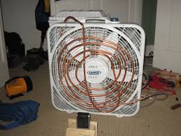 You may recall that this neat contraption used a bucket of ice water and gravity to make cold water flow through a coil of pipe attached to the back of a fan, which made it blow cold air. Home Made Air Conditioner I 5 Steps With Pictures Instructables