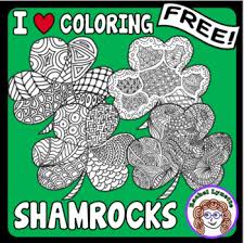 Patrick's day set 2 in my shamrock doodle series set of 3 st. Shamrock Coloring Pages For St Patrick S Day Minds In Bloom