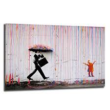 1,011 banksy wall decor products are offered for sale by suppliers on alibaba.com, of which other home decor accounts for 1%, wallpapers/wall coating accounts for 1. Pinggreat Banksy Colorful Rain Prints Street Art Graffiti Canvas Picture Modular Paintings For Living Room Poster On The Wall Home Decor No Framed 12x18 Inch Buy Online In China At China Desertcart Com Productid